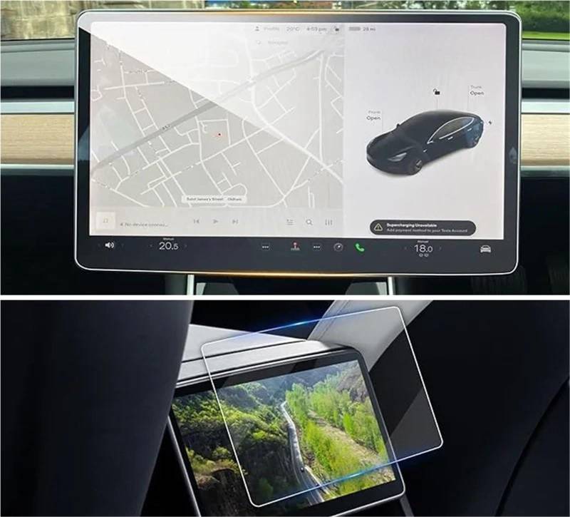 Displayschutzfolie Schutzfolie Aus Gehärtetem Glas Für Tesla Für Modell 3, Für Highland, Für Modell Y Für Juniper, Displayschutzfolie Für Die Hintere Mittelkonsole Navigation Displayschutz(Rear center von Wnfmjqe