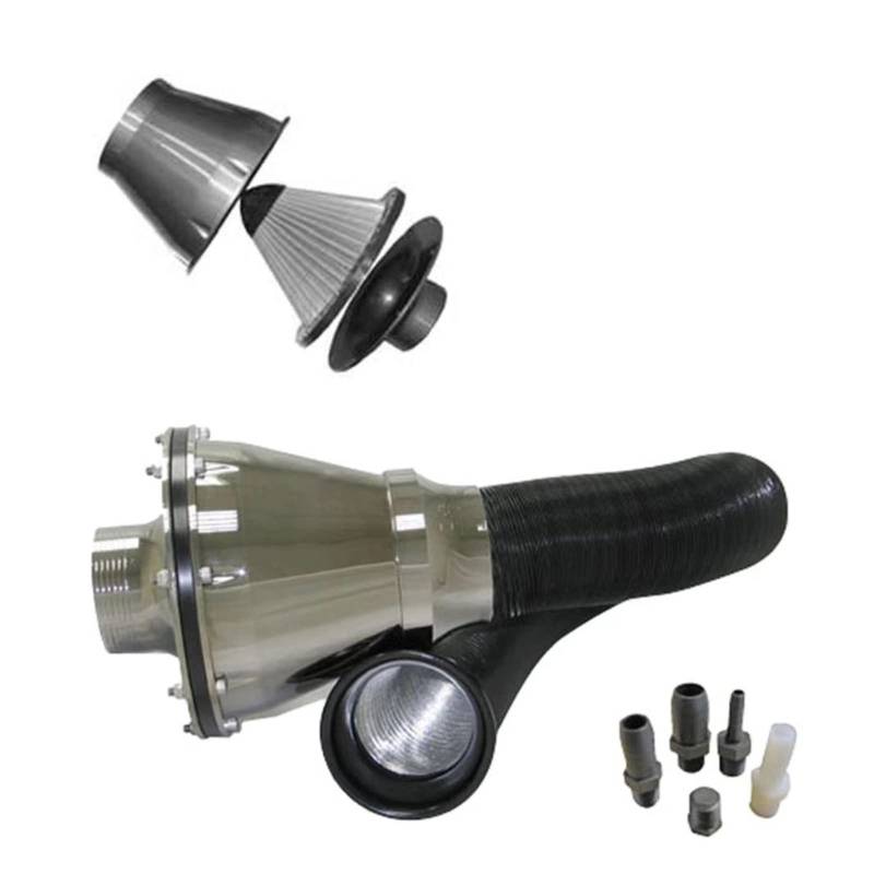 Lufteinlassschlauch Auto Ansaugrohr 3 Zoll 76 Mm Luftfilter Pilzkopf Air Power Intake Faltenbalg Filter Auto SUV High Flow Kaltlufteinlass Reiniger Trim(Silber) von Wnfmjqe