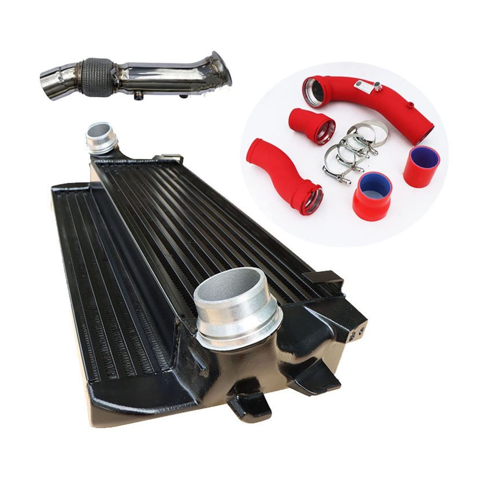 Lufteinlassschlauch Auto Ansaugrohr Für N55 535i 640i F10 F12 F13 Ladeluftkühler Chargepipe Kit Downpipe(445-0117-HP021 RED) von Wnfmjqe