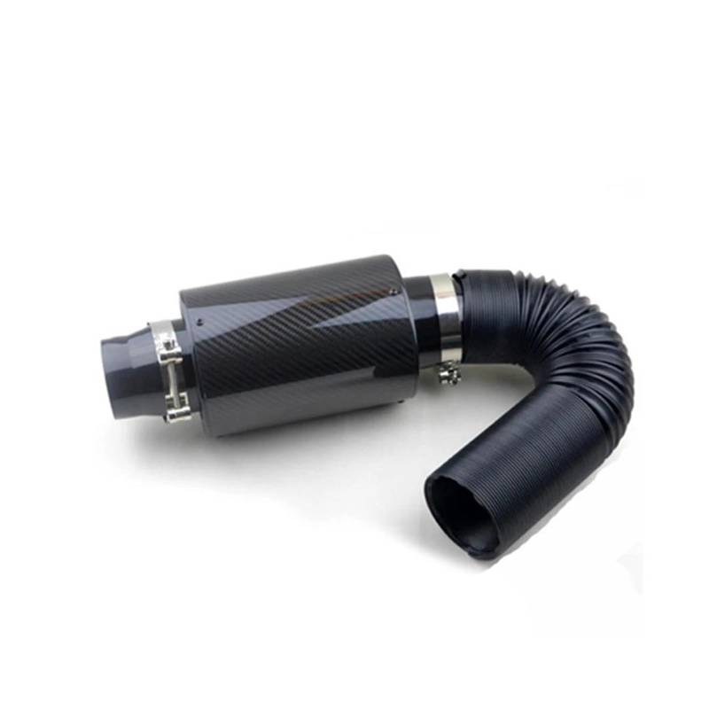 Lufteinlassschlauch Auto Ansaugrohr Universal Air Intake Filter Kit 76mm/3 Zoll Kaltluft Auto Ansaugrohr Carbon Faser Mit Ansaugschlauch High Flow von Wnfmjqe