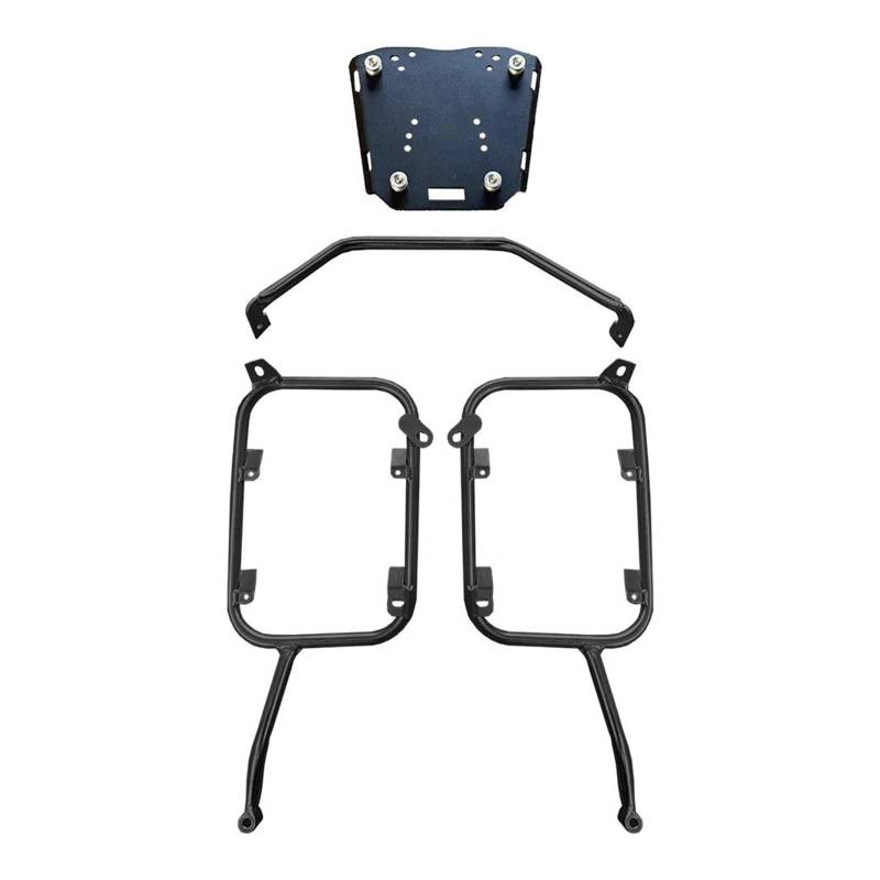 Motorrad-Heckgepäck Für CFMOTO 800 Für MT Für Sport 2021 2022 Motorrad Aluminium Box Top Case Satteltasche Pannier Halterung Halter Edelstahl Gepäck Rack Hinterradgepäckträger(Black One Set) von Wnfmjqe