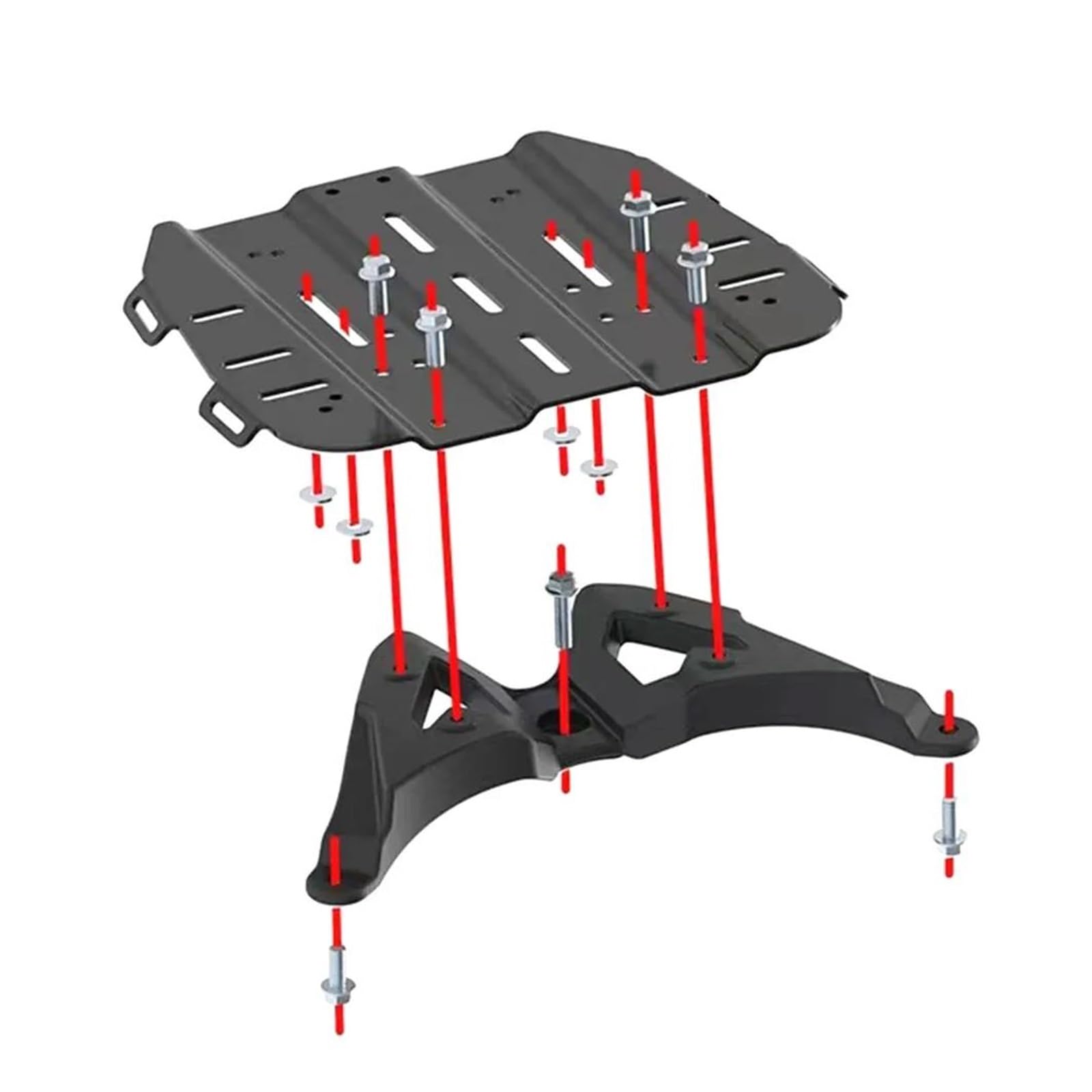 Motorrad-Heckgepäck Motorrad Zubehör Gepäckträger Gepäckträger Halterung Für ZONTES 350E 350 E Für E350 Hinterradgepäckträger(Gray Rack and Board) von Wnfmjqe