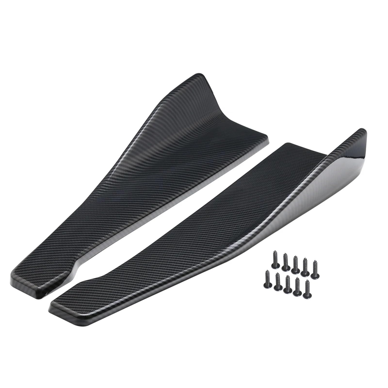 Winglet Diffuser Universal 48CM Länge Auto Seite Rock Bumper Spoiler Splitter Protector Scratch Für E90 Zubehör Auto Seitenrock Splitter(Carbon) von Wnfmjqe