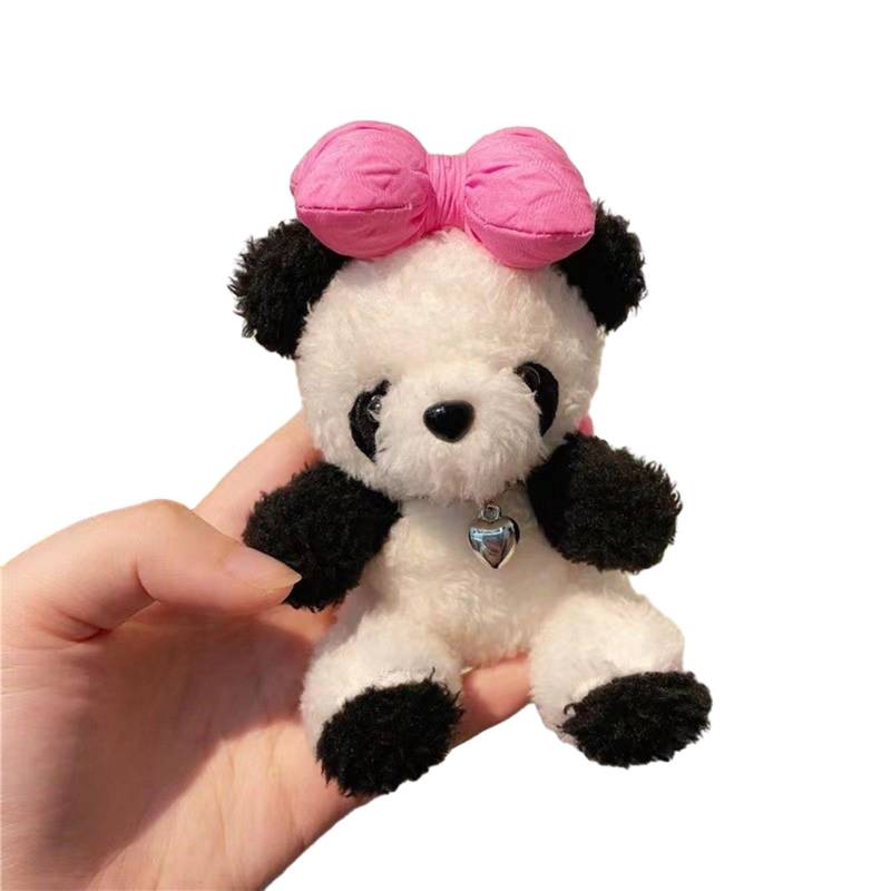 Woedpez Niedlicher Panda Puppen Schlüsselanhänger Bezauberndes Panda Auto Ornament Lustiges Dekoratives Stück Hübscher Taschenanhänger Für Frauen von Woedpez