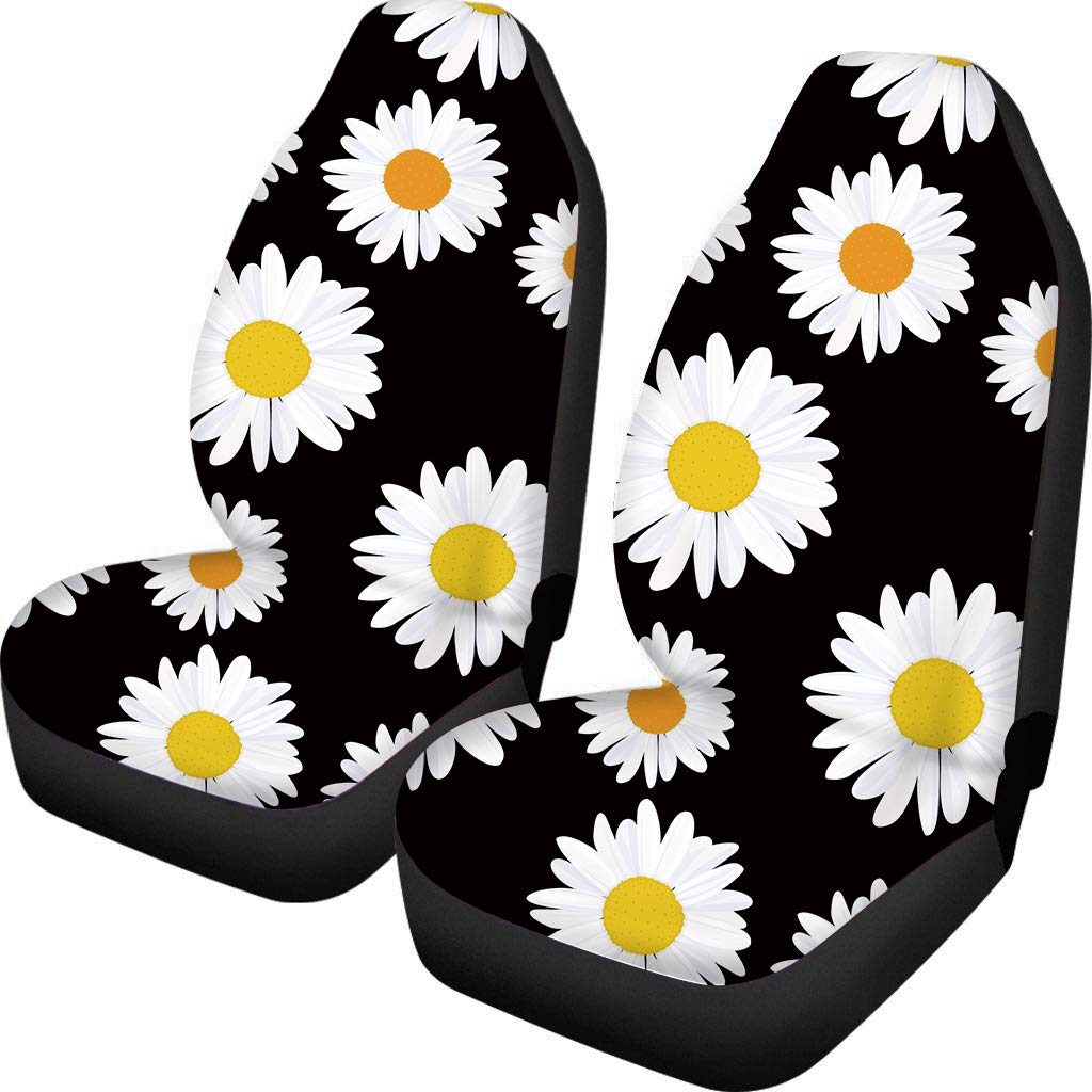 Woisttop Sonnenblumen-Blumenmuster Autositzbezüge Schutz Fahrzeug Autos Vollständiges Zubehör Tasche Innendekoration Set von 2 für Universal LKW SUV Van von Woisttop