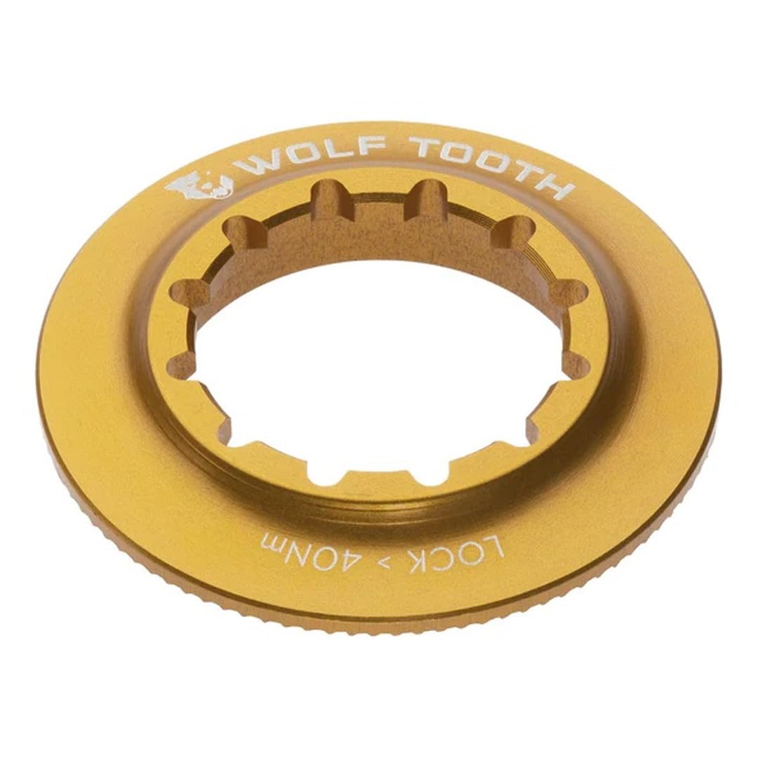 Wolf Tooth Components Centerlock Rotor-Schließring – Interne Verzahnung Gold, Centerlock von Wolf Tooth