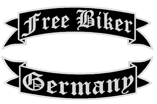 Aufnäher Free Biker Germany oberere Schwinge & untere Schwinge 35cm von Wolfszeit