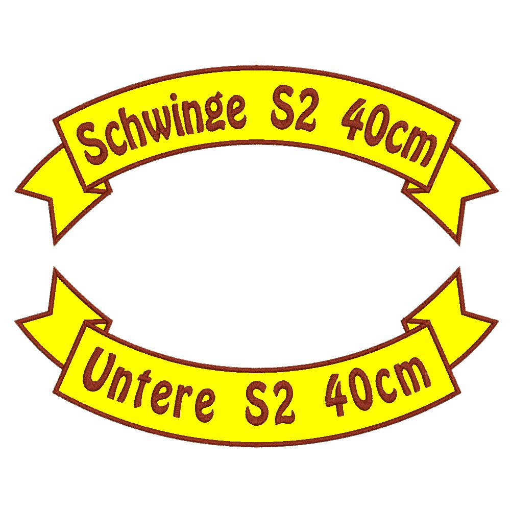 Personalisiertes AufnäherSet Schwinge-S2 mit deinem Wunschtext 40cm von Wolfszeit