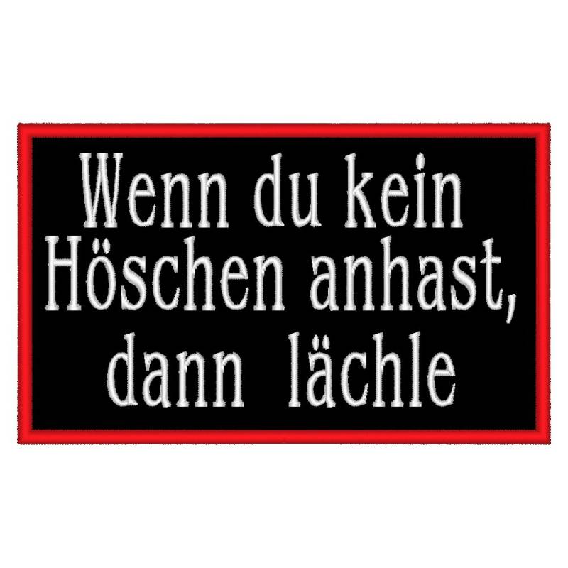 Spruchaufnäher Wenn du kein Höschen anhast, dann lächle - EIN rechteckiger Patch mit ca. 10x6cm von Wolfszeit