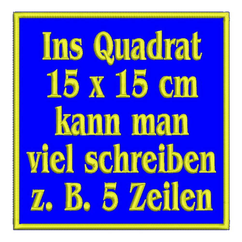 smartoutdoor Quadratischer Wunschtext-Aufnäher Q1-15x15cm von Wolfszeit