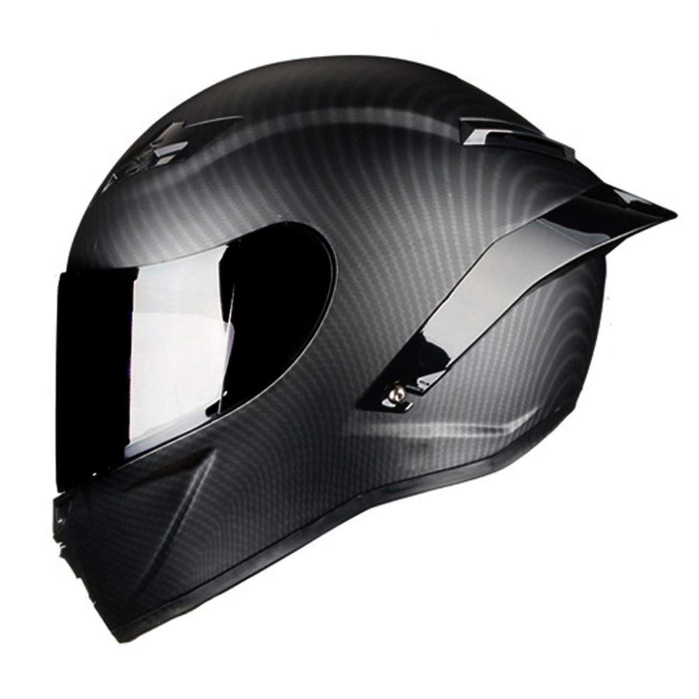 Woljay Integralhelm Helm Motorradhelm Motocross Offroad Moto Street Helme Fahrrad Helme (S, Kohlefaser Matte) von Woljay