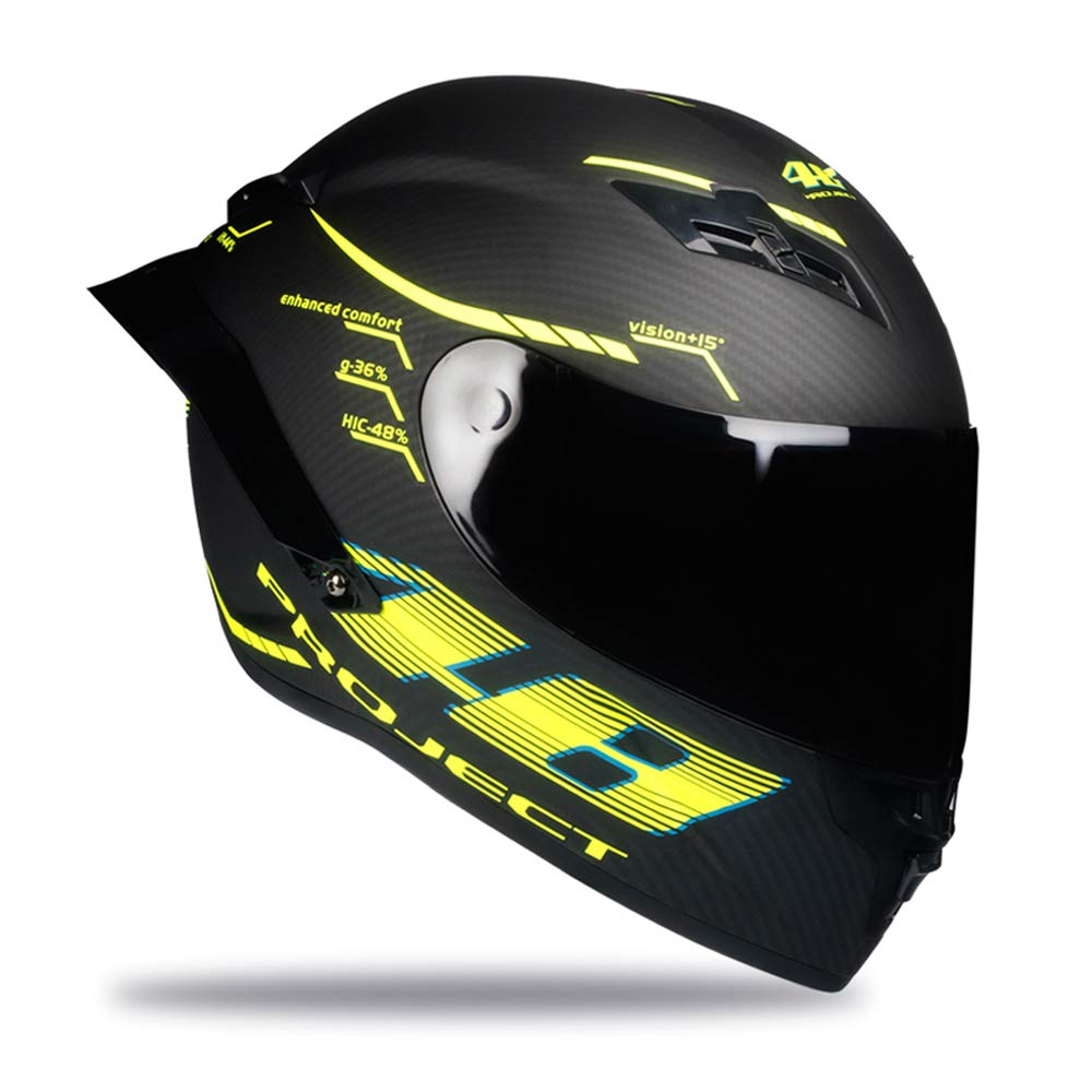 Woljay Integralhelm Helm Motorradhelm Motocross Offroad Moto Street Helme Fahrrad Helme (XL, Carbon-Lackierung matt) von Woljay