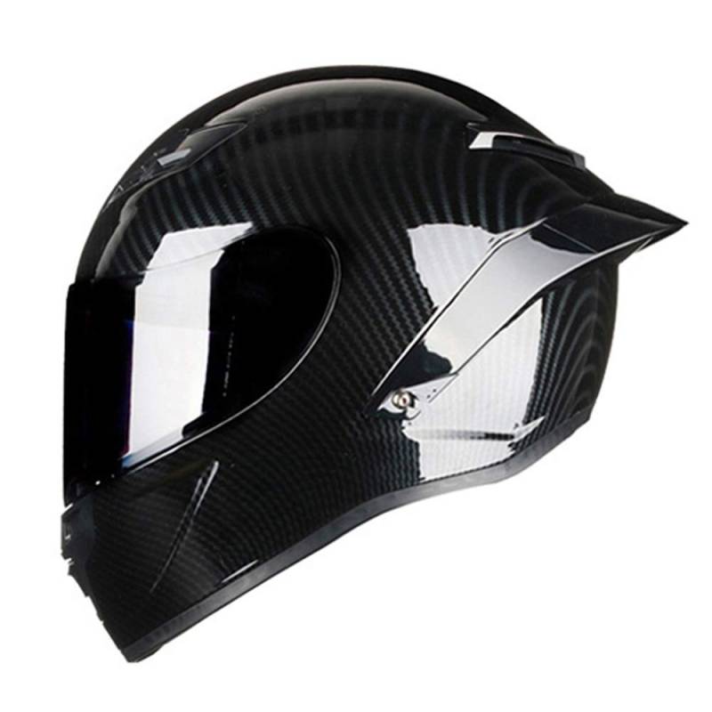 Woljay Integralhelm Helm Motorradhelm Motocross Offroad Moto Street Helme Fahrrad Helme (XL, Kohlefaser Glanz) von Woljay