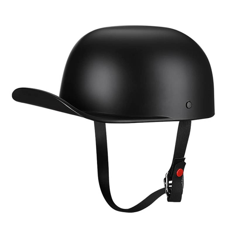 Woljay Woljay Jahrgang Jethelm Motorradhelm Retro Baseball Kappe Halbhelm Männer Frauen für Kreuzer Straße Roller Moped - DOT Certified (Matte Black,XXL) von Woljay