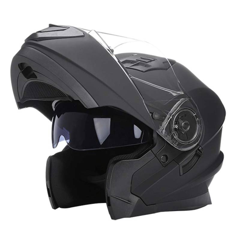 Woljay Klapphelm Integralhelm Rennen Offroad-Helm Motorradhelm (XL, Matt Schwarz) von Woljay