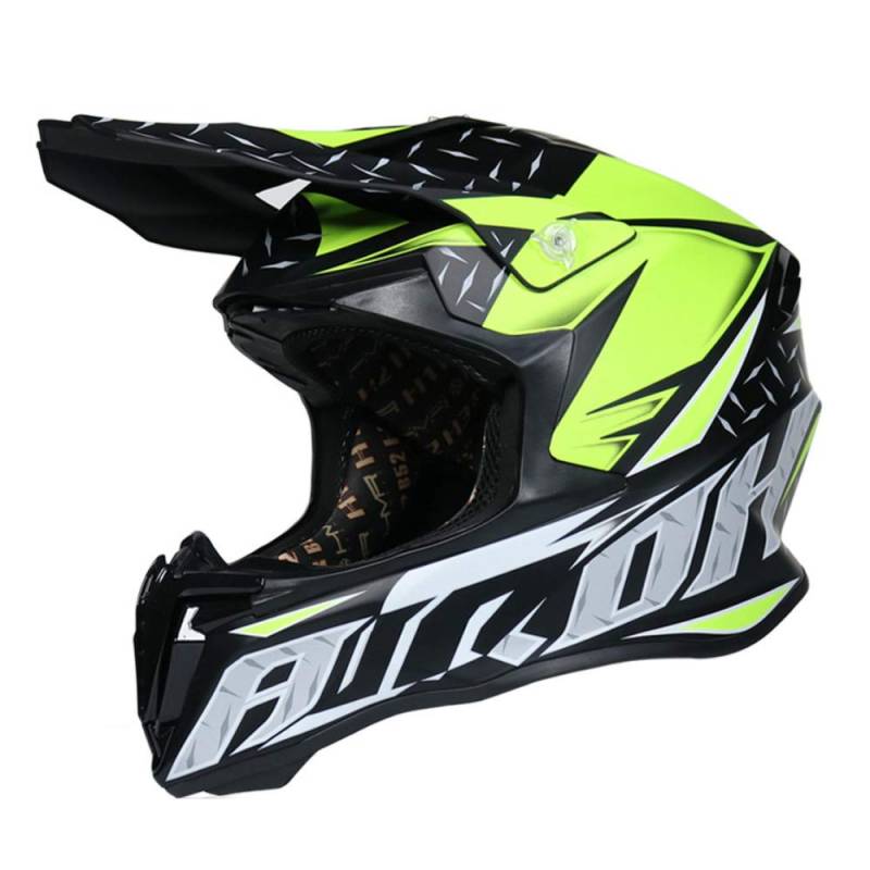 Woljay Motorrad Crossbike Motocross Downhill Enduro Helm Integralhelm Motorradhelm ATV mit Brille (A+Grün, M) von Woljay