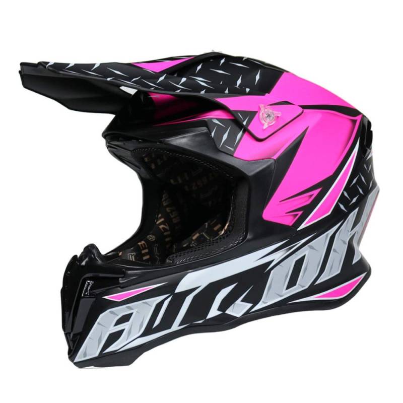 Woljay Motorrad Crossbike Motocross Downhill Enduro Helm Integralhelm Motorradhelm ATV mit Brille (A+Rosa, L) von Woljay