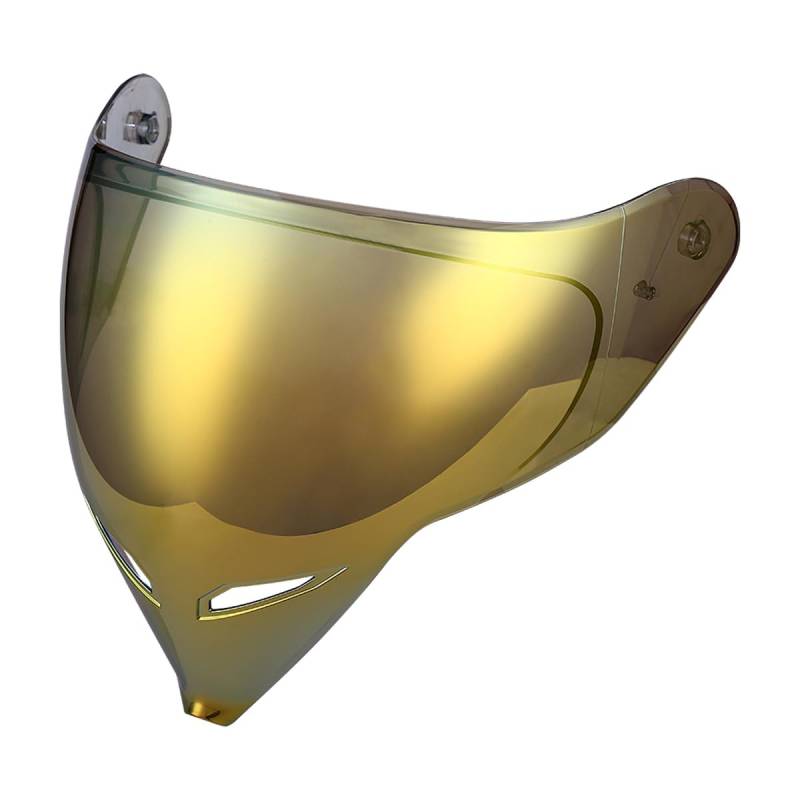 Woljay Motorradhelm Integralhelm Motorradhelme für Erwachsene Männer Frauen Rennsport Straßenmoped DOT / ECER22-05 zugelassen (Gold Visor-Long Mouth,One Size) von Woljay