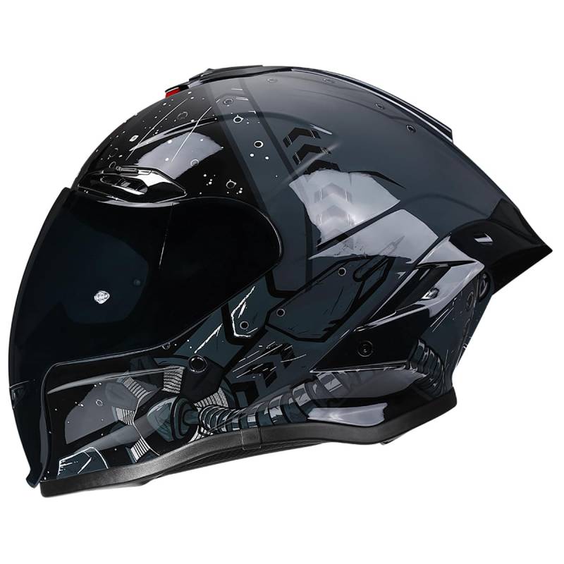 Woljay Motorradhelm Integralhelm Motorradhelme für Erwachsene Männer Frauen Rennsport Straßenmoped DOT / ECER22-05 zugelassen (Starry Sky,Large) von Woljay