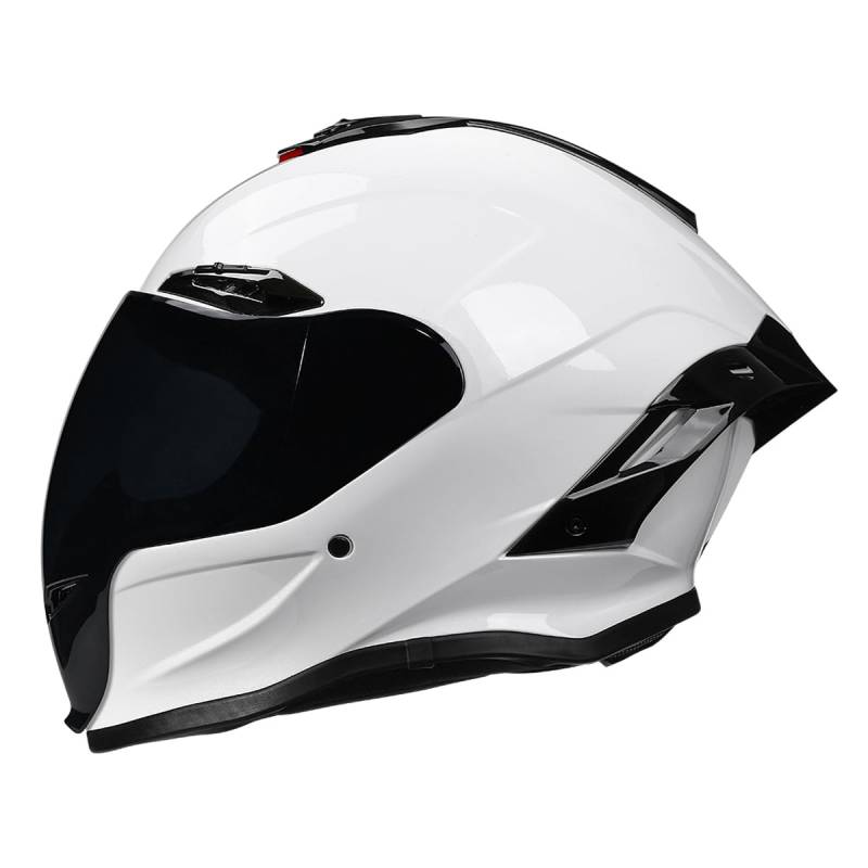 Woljay Motorradhelm Integralhelm Motorradhelme für Erwachsene Männer Frauen Rennsport Straßenmoped DOT / ECER22-05 zugelassen (White,Large) von Woljay