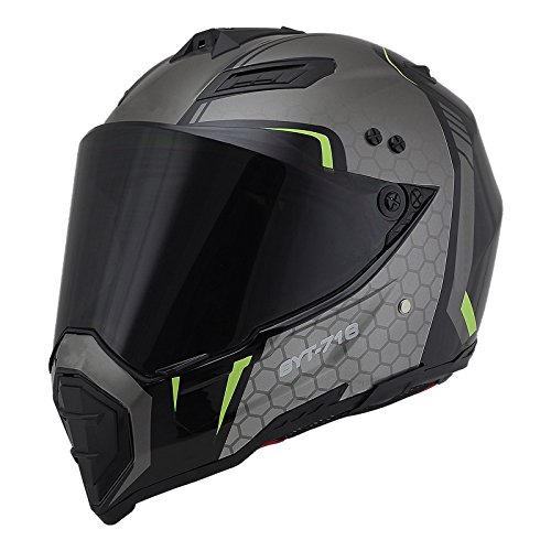 Woljay Off Road Helm Motocross-Helm Motorradhelm Motocrosshelme Fahrrad ATV (XXL, Black+Silver) von Woljay