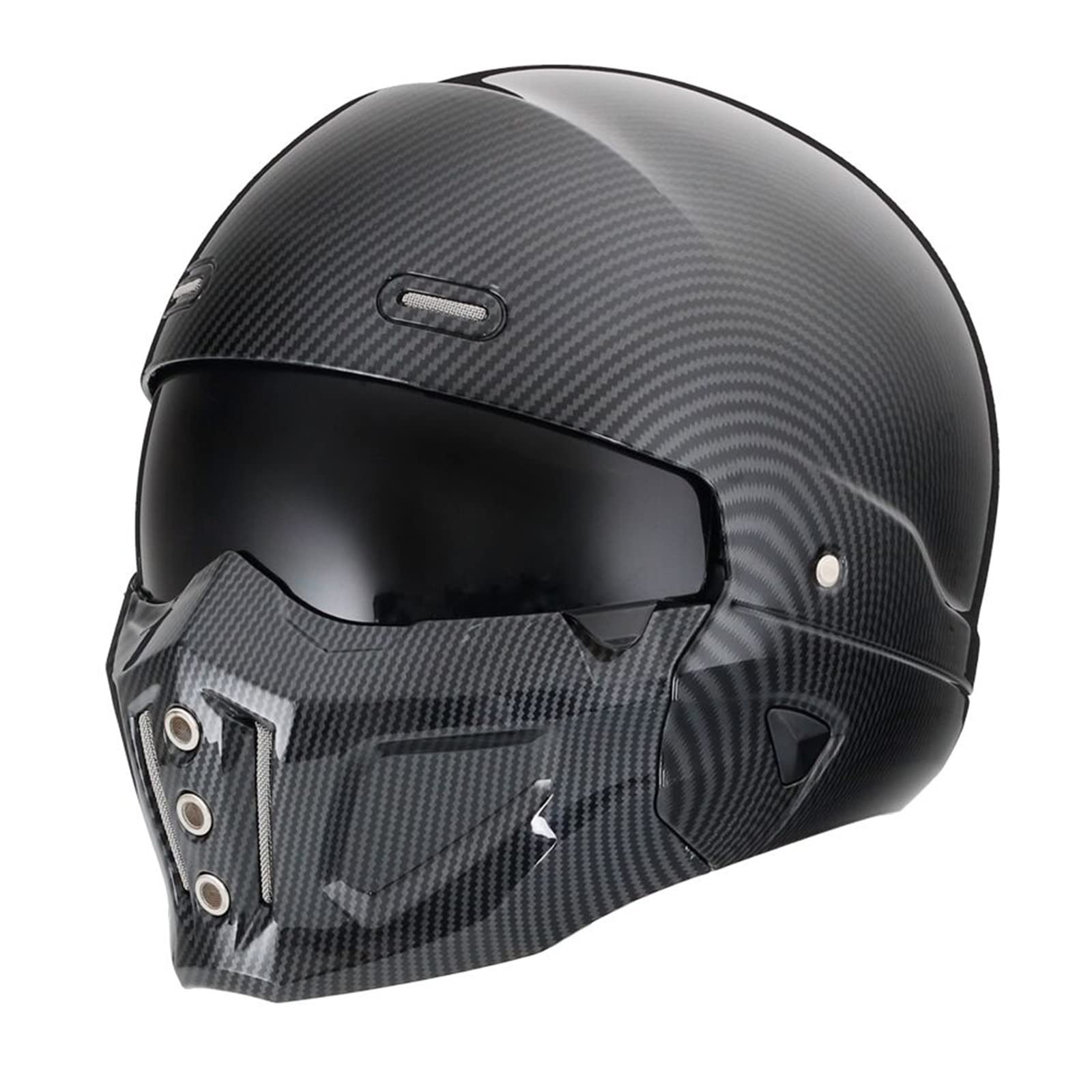 Woljay Offener Helm Integralhelm Motorradhelm Modulare Helme für Unisex-Adult Straße Fahrrad Kreuzer Roller DOT ECE genehmigt (Large,Glanz Kohlefaser) von Woljay