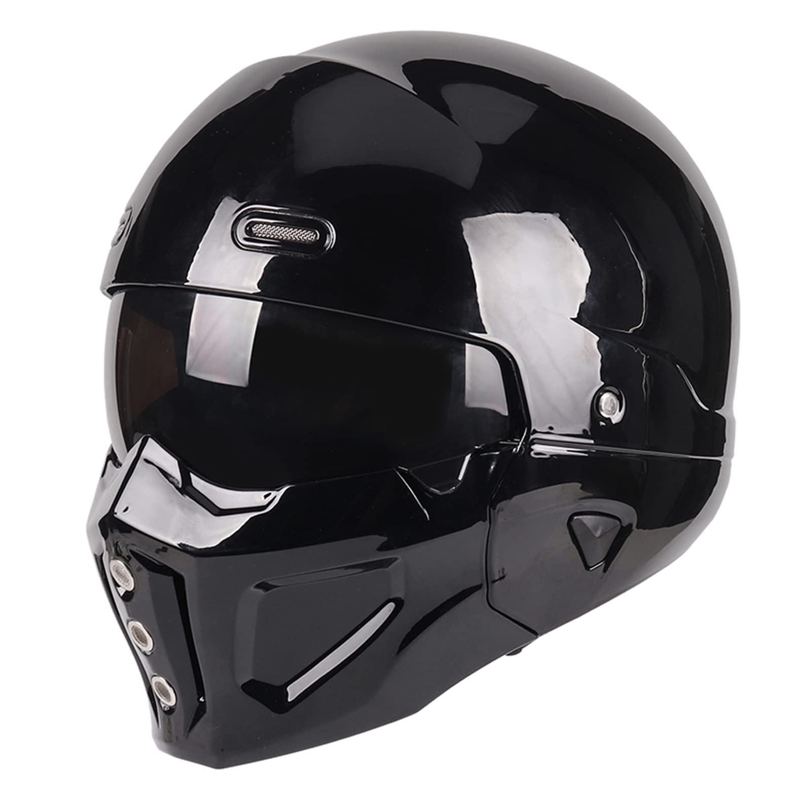 Woljay Offener Helm Integralhelm Motorradhelm Modulare Helme für Unisex-Adult Straße Fahrrad Kreuzer Roller DOT ECE genehmigt (Small,Glänzend Schwarz) von Woljay