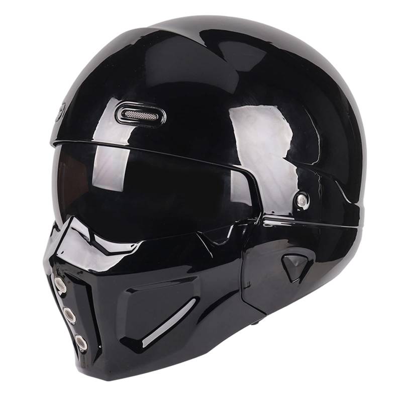 Woljay Offener Helm Integralhelm Motorradhelm Modulare Helme für Unisex-Adult Straße Fahrrad Kreuzer Roller DOT ECE genehmigt (XX-Large,Glänzend Schwarz) von Woljay