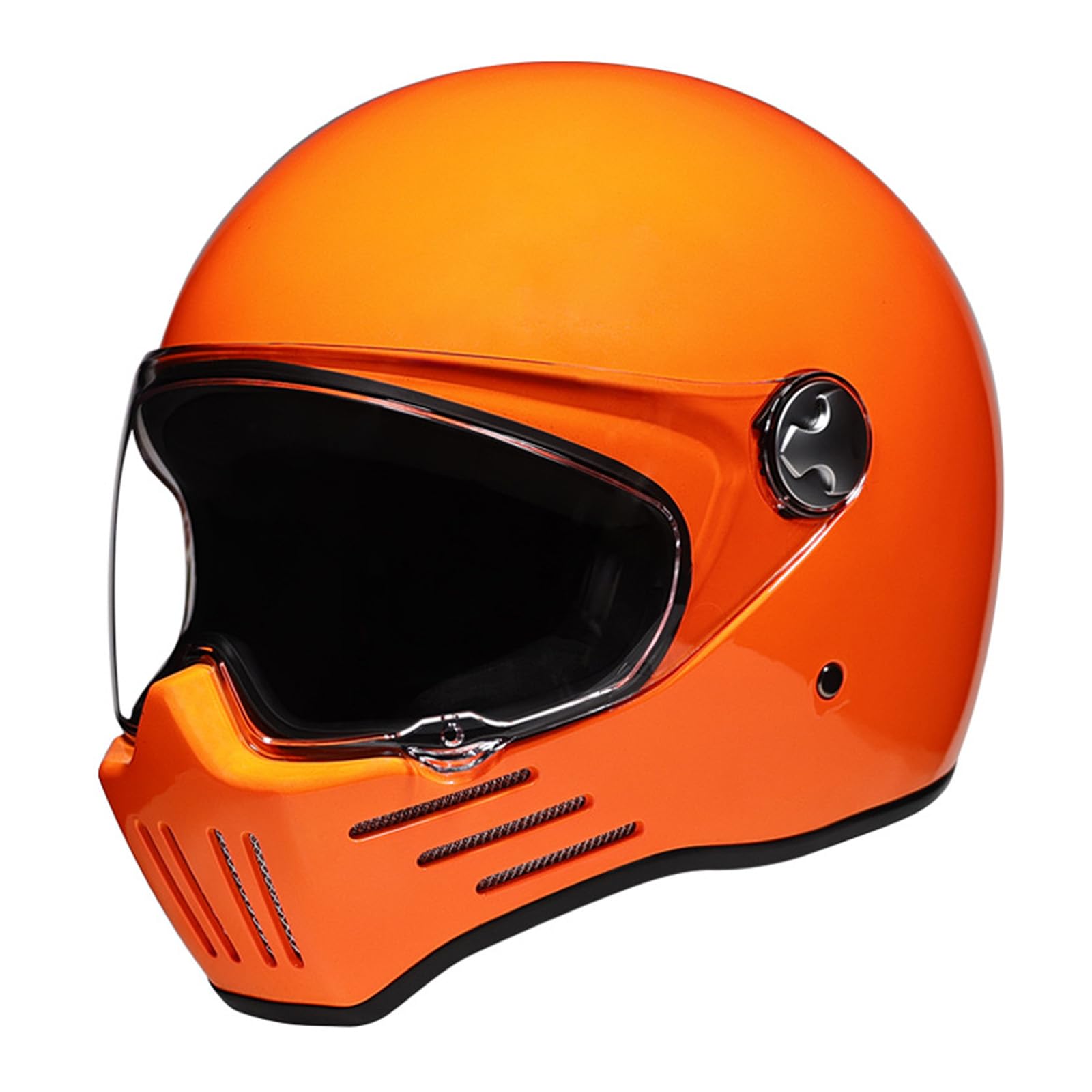 Woljay Vintage Integralhelm Motorradhelm Motorrad Helm Helme Jet Moto Cruiser Scooter Unisex Erwachsene DOT / ECE genehmigt (M,Orange) von Woljay