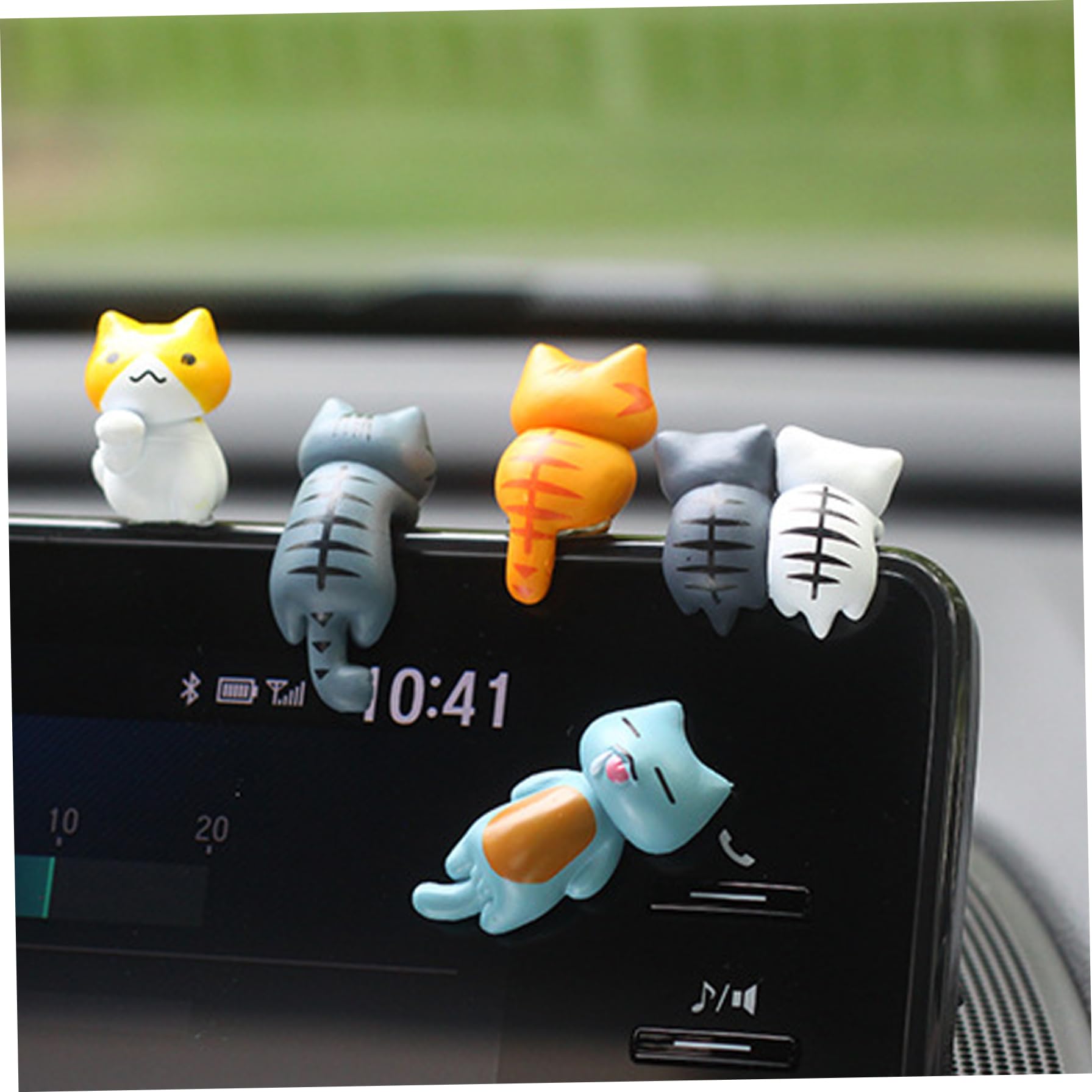 Mini -Katzen -Auto -Armaturenbrettdekorationen, 6pcs Harz -Katzen -Autozubehör, bezaubernd von Womsclo