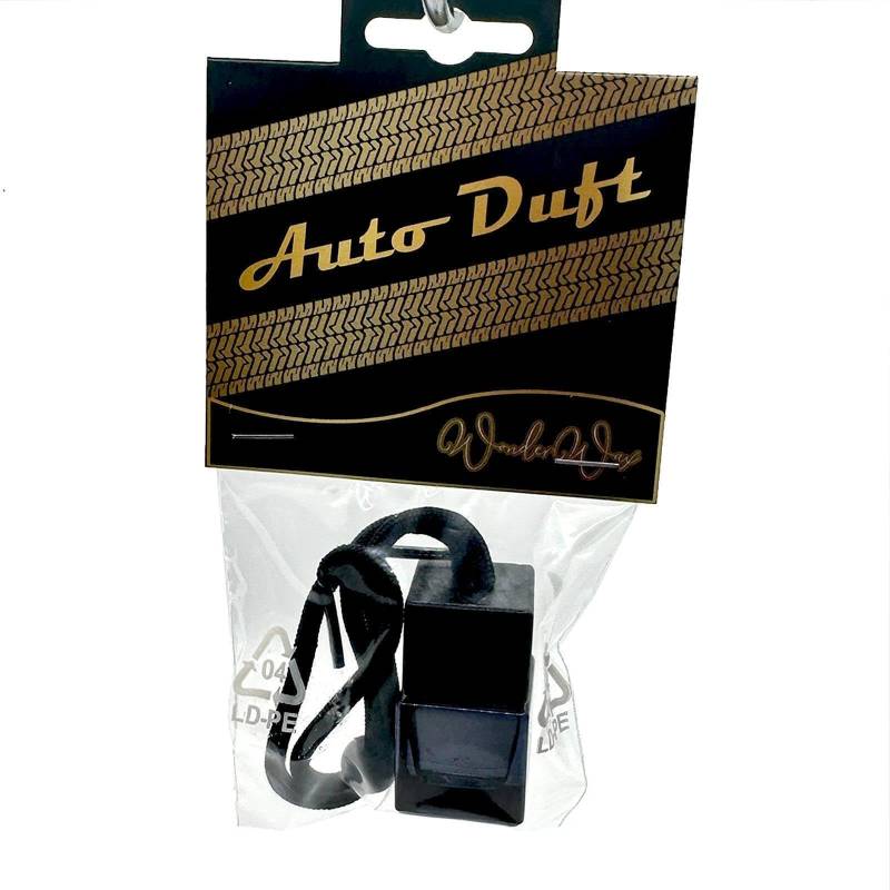 WonderWax® Auto Duft Lufterfrischer Quadratisch schwarz-schwarz 8 ml|Banane|Innenraum Deko Parfüm Car Scent Baum Geruch Luxus Aufhänger von WonderWax