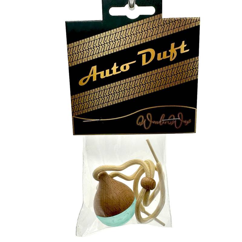 WonderWax® Auto Duft Lufterfrischer Rund klar-Hellbraun 6 ml Blau|Cream of Coconut|Innenraum Deko Parfüm Car Scent Baum Geruch Luxus Aufhänger von WonderWax