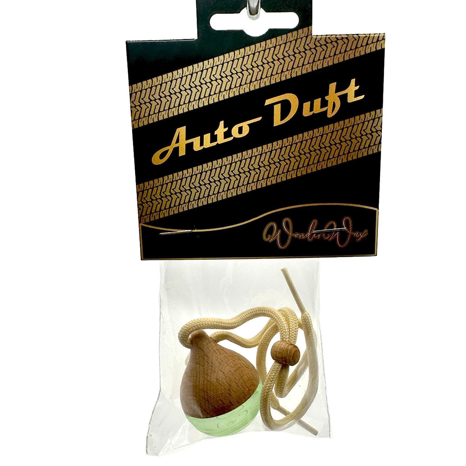 WonderWax® Auto Duft Lufterfrischer Rund klar-Hellbraun 6 ml Grün|Citronella|Innenraum Deko Parfüm Car Scent Baum Geruch Luxus Aufhänger von WonderWax