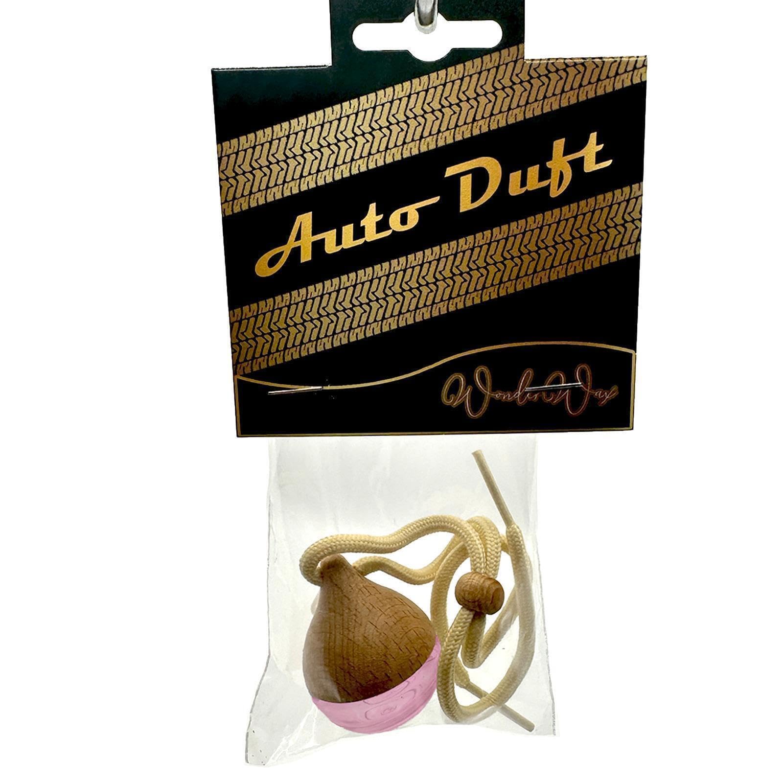 WonderWax® Auto Duft Lufterfrischer Rund klar-Hellbraun 6 ml Rosa|Baccarat|Innenraum Deko Parfüm Car Scent Baum Geruch Luxus Aufhänger von WonderWax