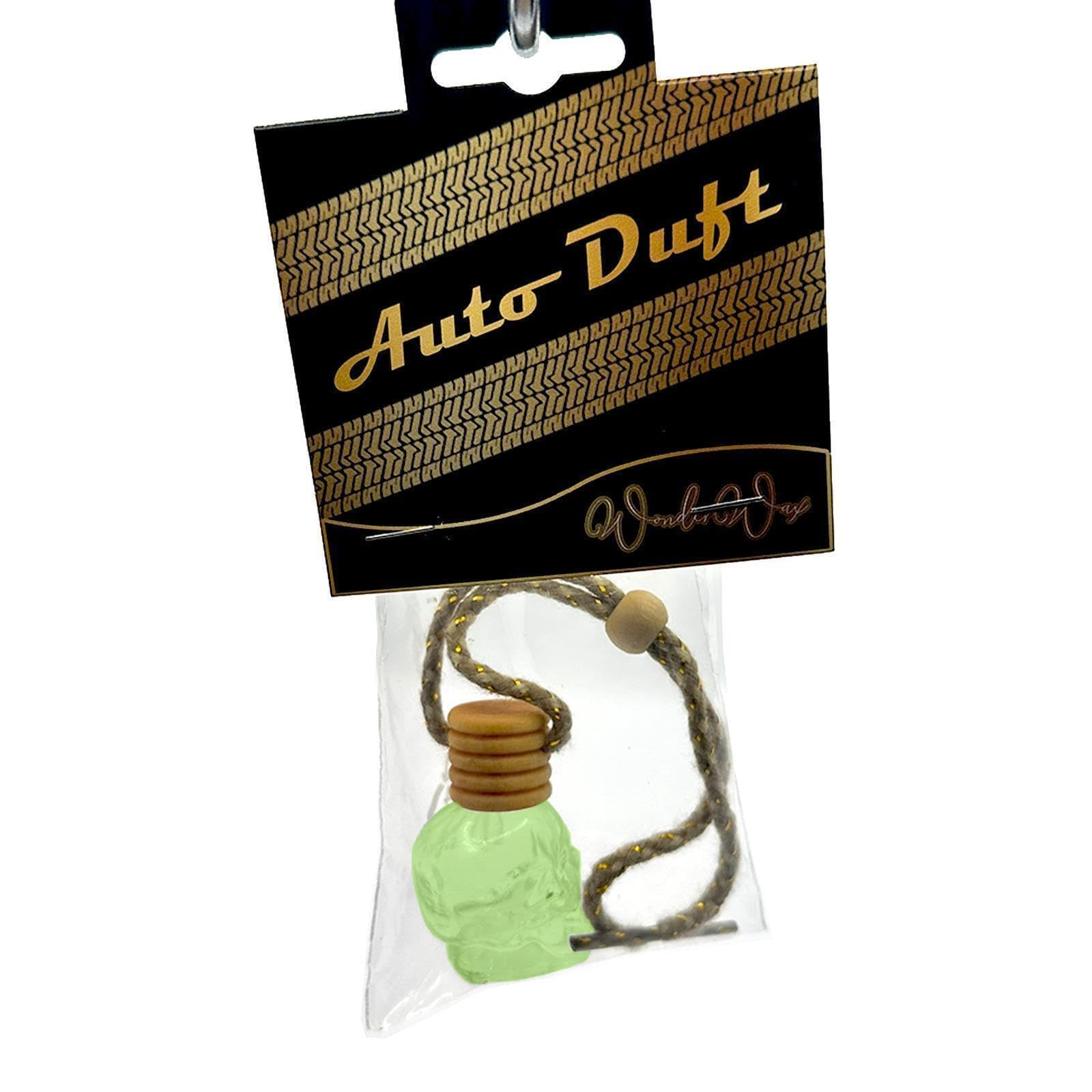 WonderWax® Auto Duft Lufterfrischer Totenkopfdesign 8 ml Grün|Baccarat|Innenraum Deko Parfüm Car Scent Baum Geruch Luxus Aufhänger von WonderWax