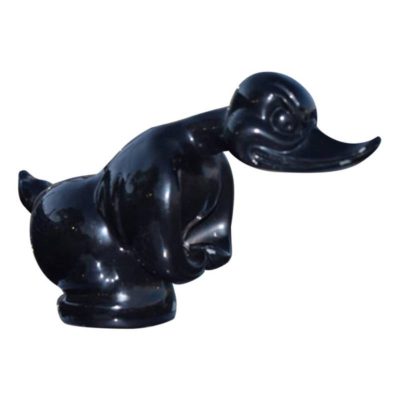 Wooauto Auto Hood Ornament Lustige Ente Front Hood Ornament Harz Skulptur Auto Dekor Hauben Styling-Zubehör Angry Duck Hood Ornament Auto Frontabdeckung Aufkleber Abzeichen,Schwarze Beschichtung von Wooauto