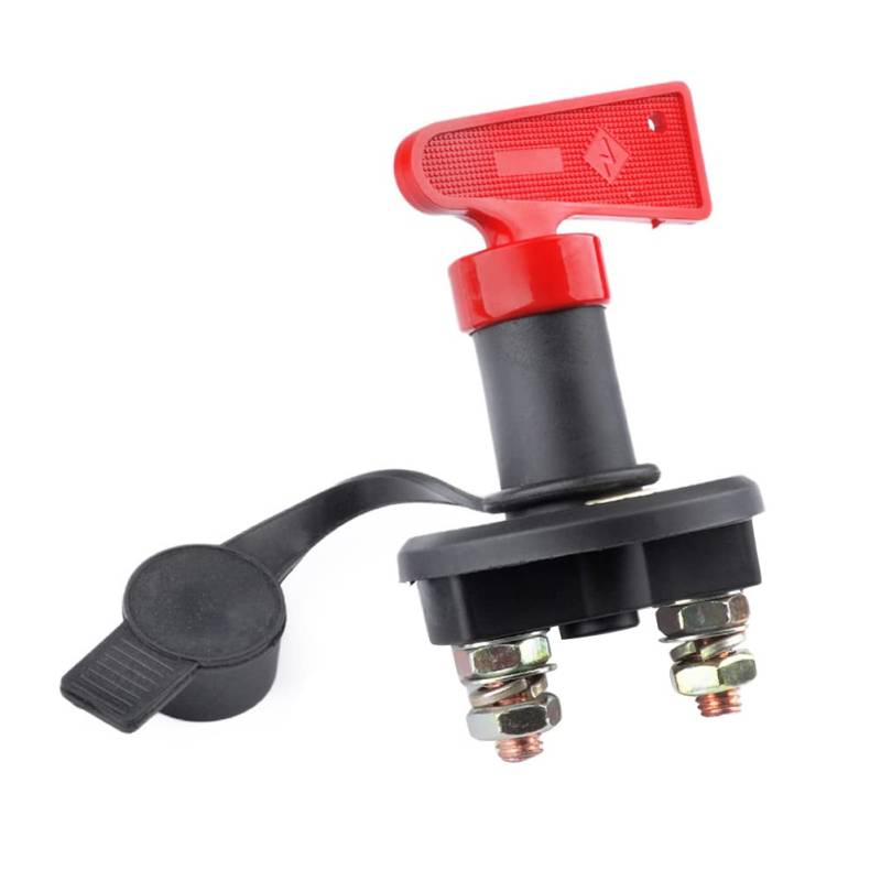 Wooauto Batterie Trennschalter,12V/24V 125A Wasserdichter Batterieschalter Auto Batterie Trennschalter Hauptstromschalter EIN-/Aus-Schalter Kill Switch für Yachten Anhänger LKW ATV,Schwarz Rot von Wooauto