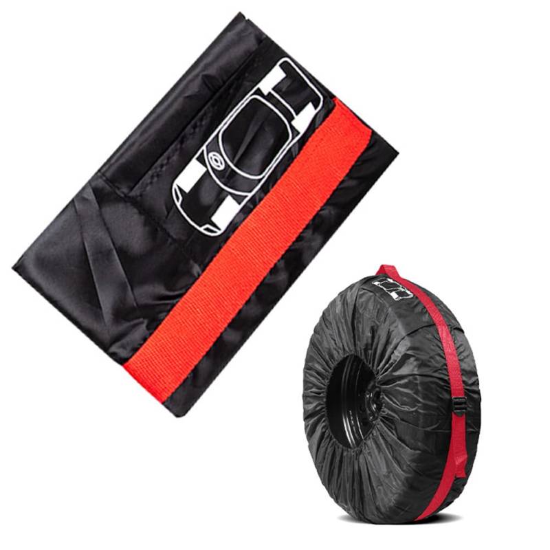 Wooauto Reifenabdeckungen & Reifentaschen, Auto staubdichte Reifentaschen Rund Heavy Duty Wheel Tire Cover Bag mit elastischem Banddesign für Rv Wheel Camper SUV,S: 13 Zoll-19 Zoll von Wooauto