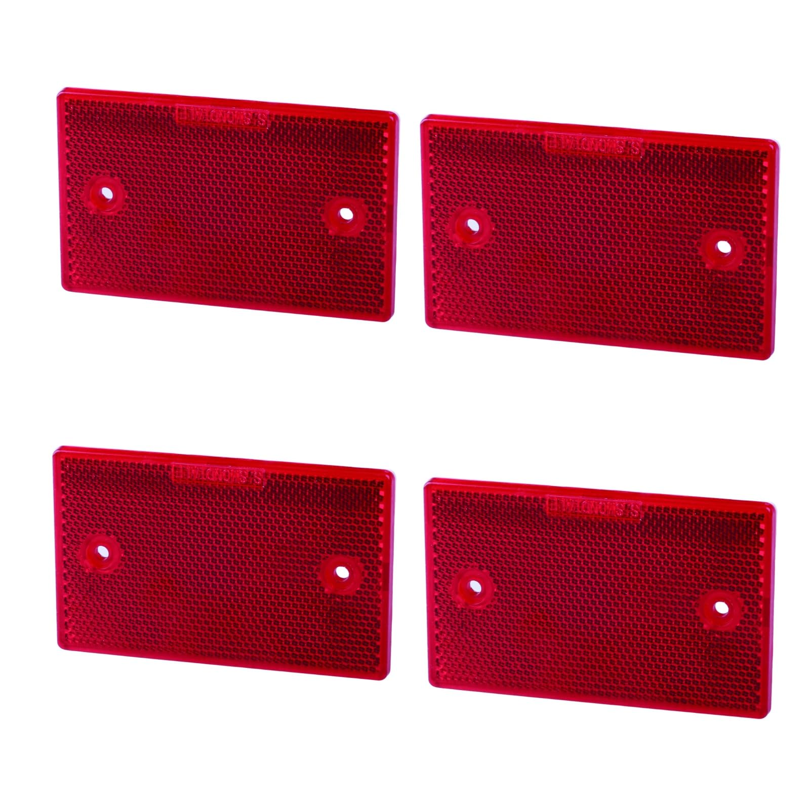 Woola 4 Stück Anhänger Reflektor Rechteckig Rot Katzenauge Reflektor,Größe 120 x 80mm Rückstrahler,Schraube Befestigung Katzenauge Reflektor für Anhänger Wohnwagen LKW Traktor Türpfosten von Woola