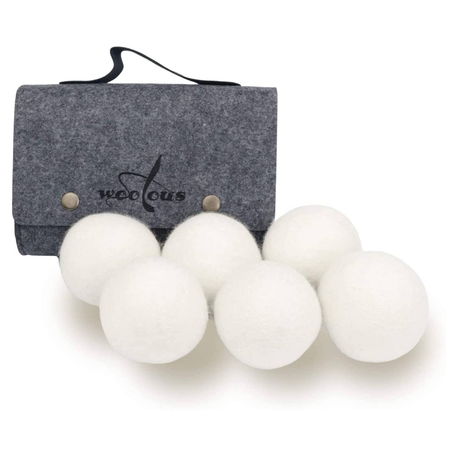 Woolous Trocknerbälle für Wäschetrockner - 6 Extragroße Filzbälle aus Schafwolle, der natürliche Weichspüler. Ideal für Daunenjacken. Dryer Balls Trocknerkugeln für Daunen. XXL (8cm) von Woolous