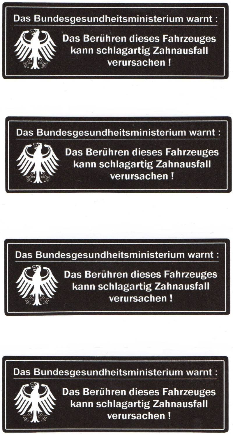 World of Colour Part 2 101 4 Set < 4 x Das Bundesgesundheitsministerium warnt > Aufkleber/Sticker/Oldschool von World of Colour Part 2