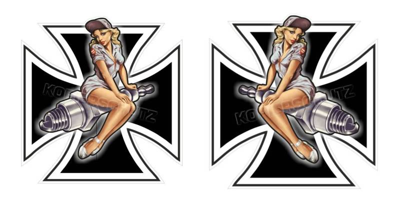 World of Colour Part 2 Set Pin Up ca.10x10cm Aufkleber Sticker Oldschool Retro Vintage Girl von World of Colour Part 2