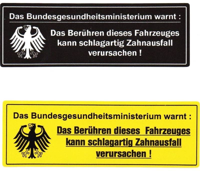 World of Colour Part 2 101 2 Set < 2 x Das Bundesgesundheitsministerium warnt > Aufkleber/Sticker von World of Colour Part 2