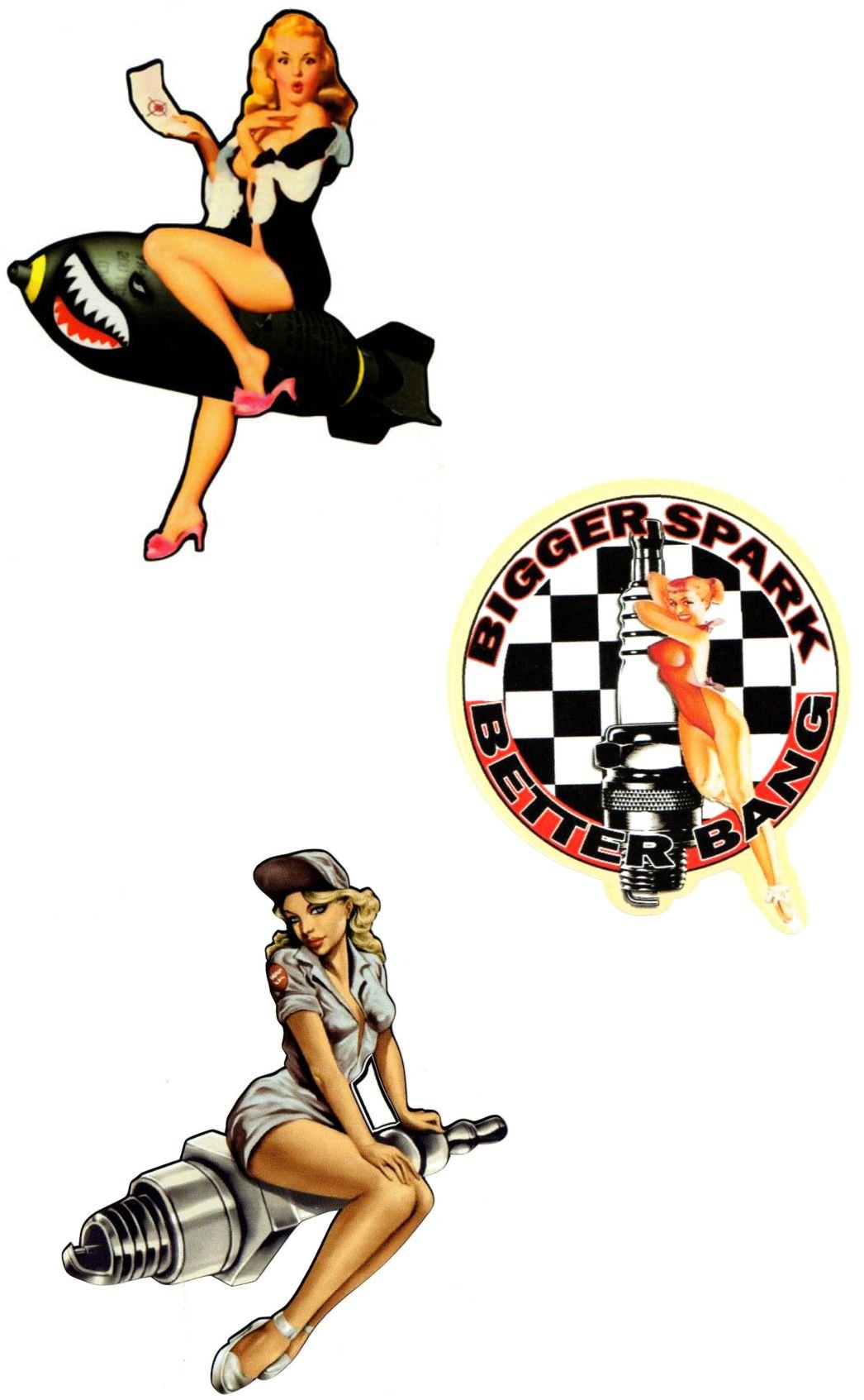 World of Colour Part 2 113 3 x Pin Up´s Aufkleber/Sticker/Oldschool/Rockabilly/Bobber/V8/Tuning/US Car von World of Colour Part 2