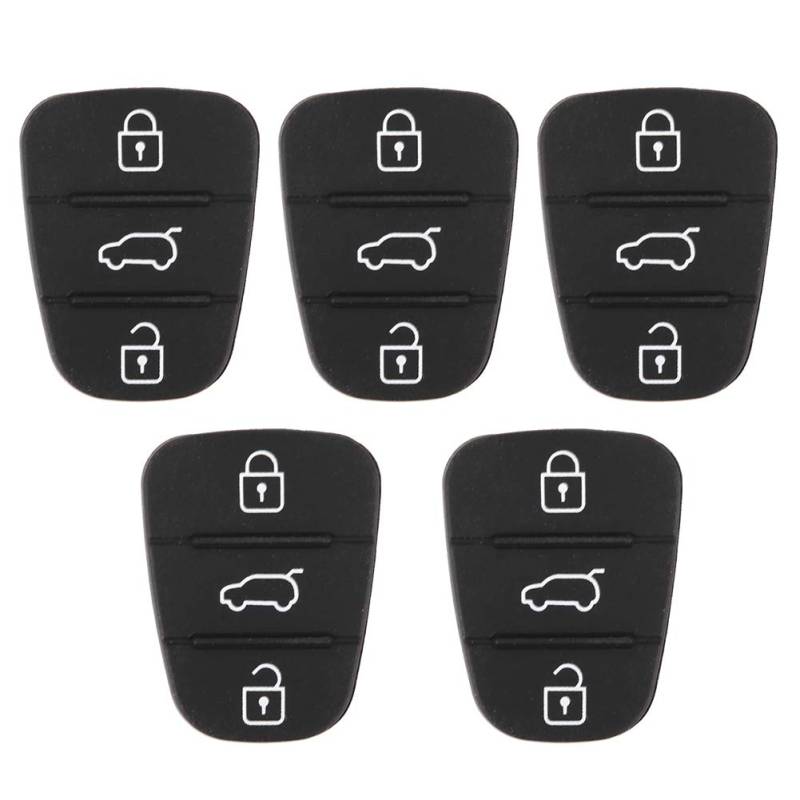 5pcs Ersatz Remote -Autoschlüsselschalenschlüssel, Gummi -Pads Fernschlüssel -FOB -Shell -Austausch, Remote Car Key FOB Gummi -Taste -Kissen -Ersatz für Auto (Keine Buchstaben) von Woteenore