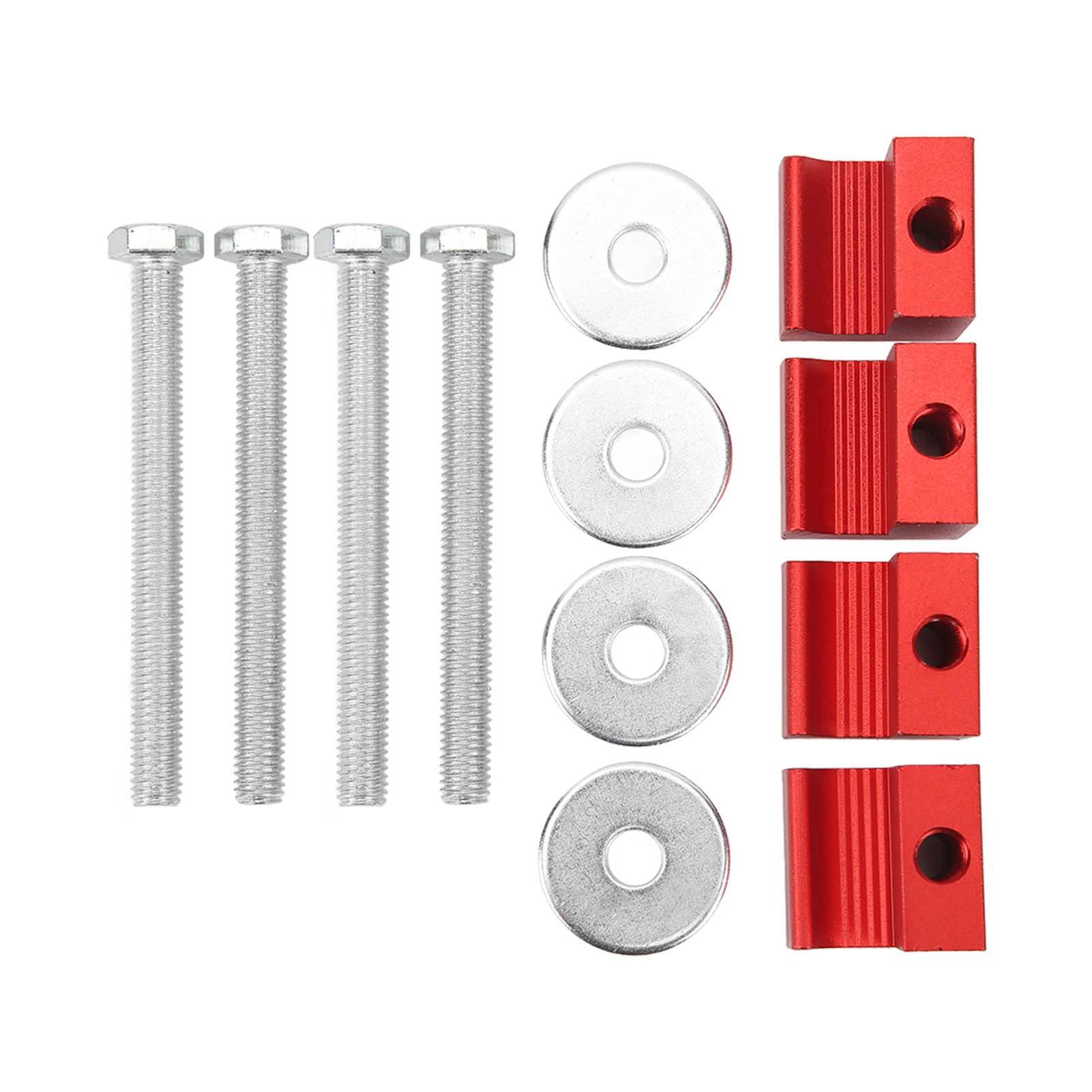 Woteenore 4er-Pack Pickup-Truck-Werkzeugkasten-Befestigungs-J-Haken-Montagesatz, Aluminium-Edelstahl-Universalteile, geeignet für Auto-Pickup-Truck-Werkzeugkasten-Montagebefestigung (Red) von Woteenore