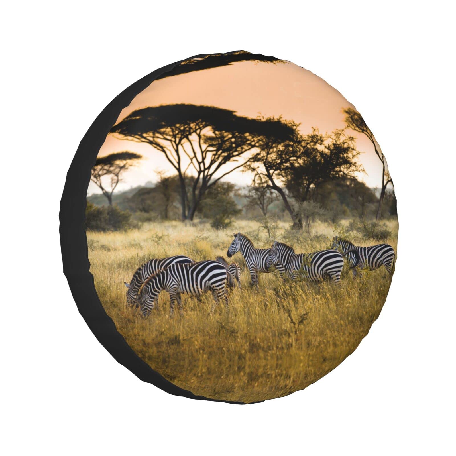 Afrika Grassland Zebra Universal-Ersatzrad-Reifenabdeckung, wasserdicht, für Wohnmobil, Reise, Anhänger, Camper, LKW, SUV, Wohnmobil, 43,2 cm (17 Zoll) von Wquvmds