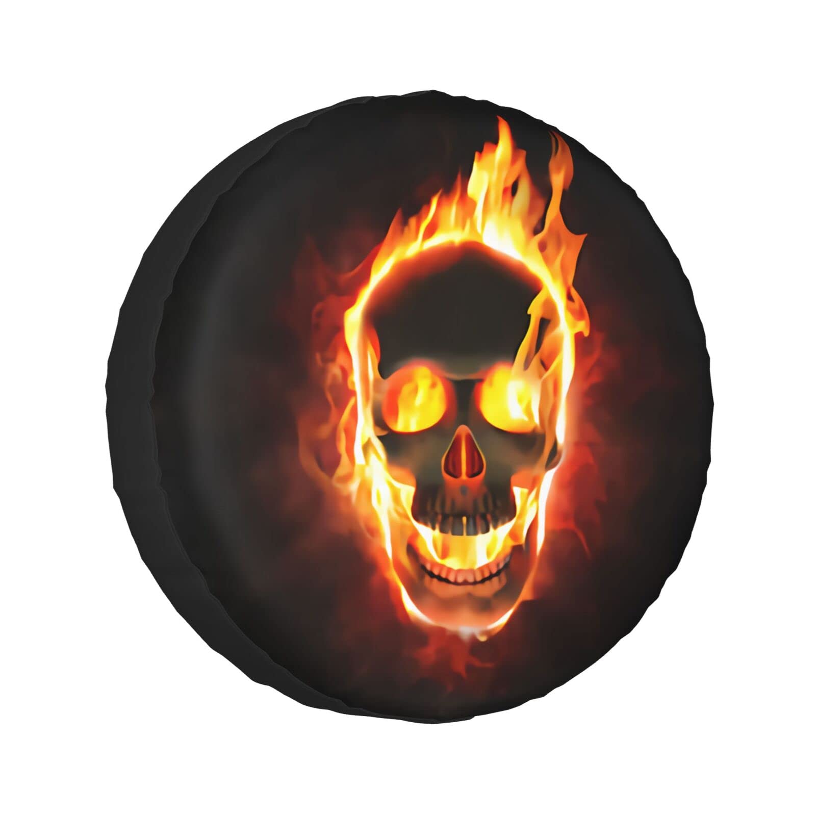 Fire Skull Universal-Ersatzrad-Reifenabdeckung, wasserdicht, für Wohnmobil, Reise, Anhänger, Camper, LKW, SUV, Wohnmobil, 35,6 cm (14 Zoll) von Wquvmds