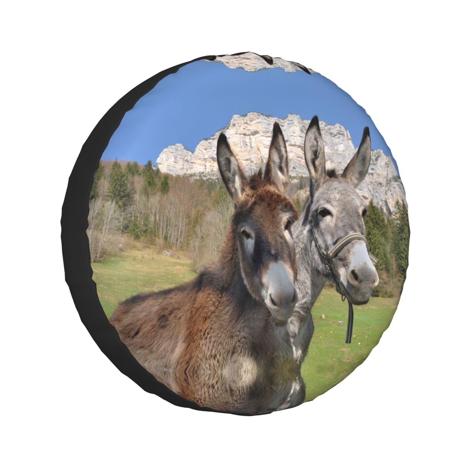 Funny Donkeys Universal-Ersatzrad-Reifenabdeckung, wasserdicht, für Wohnmobil, Reise, Anhänger, Camper, LKW, SUV, Wohnmobil, 43,2 cm (17 Zoll) von Wquvmds