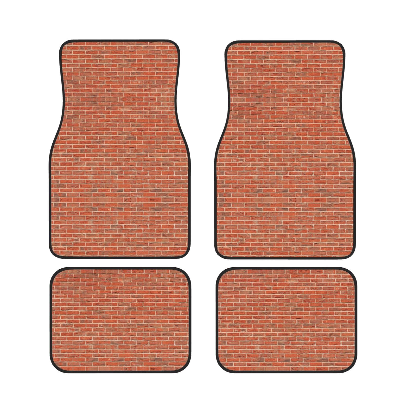 Red Brick Wall Texture Printed Car Mats Universal Car Floor Mats Set Of 4Pcs Non-Slip Waterproof All Weather Automotive Floor Mats von Wquvmds